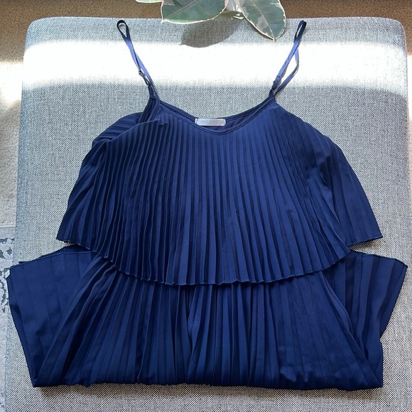 ⚓️ Vintage Navy Pleated Flowy Mini Dress, Circa 2007 , Size: S - Picture 1 of 17